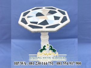 Meja Teras Marmer Bulat