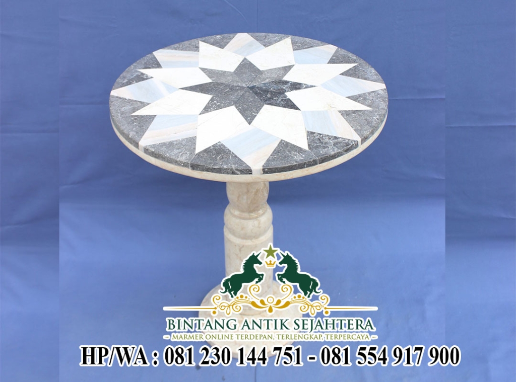 Meja Teras Marmer Bulat