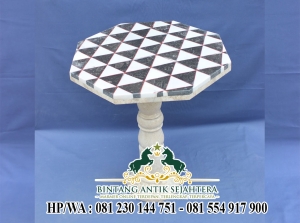 Meja Teras Marmer Bulat