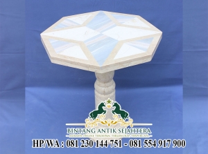 Meja Teras Marmer Bulat